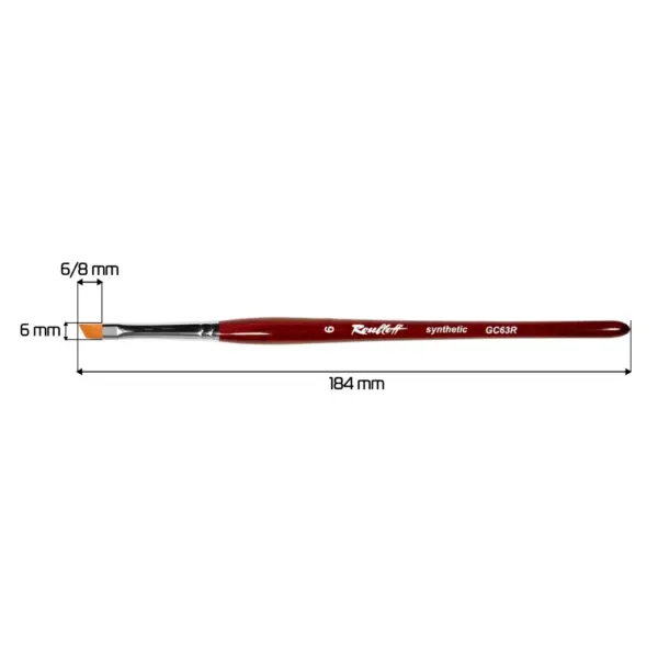 ⁦מכחול זוויתי לעיצוב ציפורניים Roubloff GC63R⁩ – תמונה ⁦3⁩