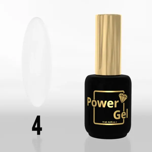 ⁦לק ג'ל Power Gel 004 לבן עם נצנץ עדין במיוחד⁩ – תמונה ⁦2⁩