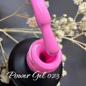 לק ג'ל Power Gel 023, לק ג'ל צבע ורוד עם נצנץ עדין