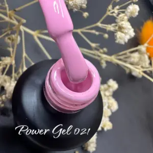 לק ג'ל Power Gel 021, לק ג'ל צבע ורוד עם נצנץ עדין