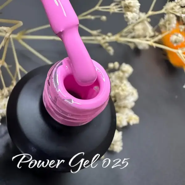 לק ג'ל Power Gel 025, לק ג'ל צבע ורוד עם נצנץ עדין