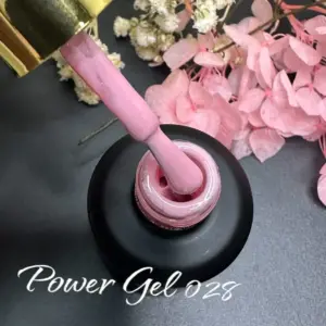 לק ג'ל Power Gel 028, לק ג'ל צבע ורוד עם נצנץ עדין