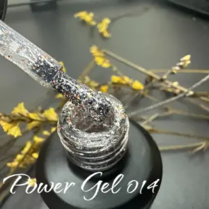 לק ג'ל Power Gel 014, לק ג'ל כסוף נצנץ זהב