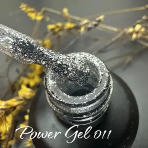 לק ג'ל Power Gel 011, לק ג'ל שקוף נצנץ כסף