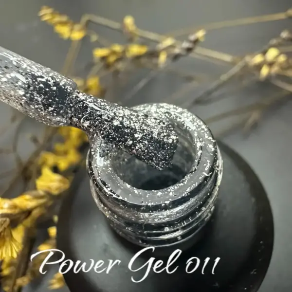 לק ג'ל Power Gel 011, לק ג'ל שקוף נצנץ כסף