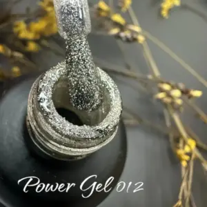 לק ג'ל Power Gel 012, לק ג'ל שקוף נצנץ כסף