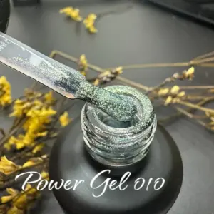 לק ג'ל Power Gel 010, לק ג'ל שקוף נצנץ טורקיז
