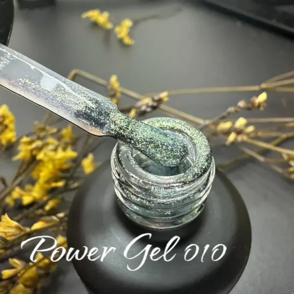 לק ג'ל Power Gel 010, לק ג'ל שקוף נצנץ טורקיז