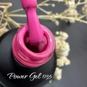 לק ג'ל Power Gel 035, לק ג'ל צבע ורוד ברבי עם נצנץ עדין