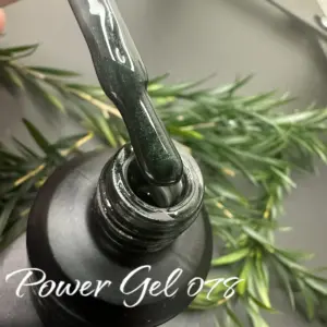 לק ג'ל Power Gel 078, לק ג'ל צבע ירוק כהה עם נצנץ עדין