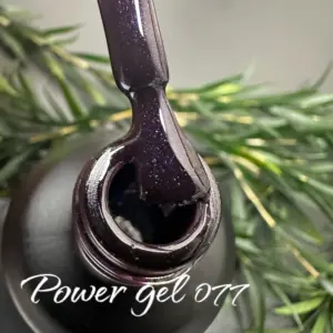 לק ג'ל Power Gel 077, לק ג'ל צבע סגול שקוף עם נצנץ עדין
