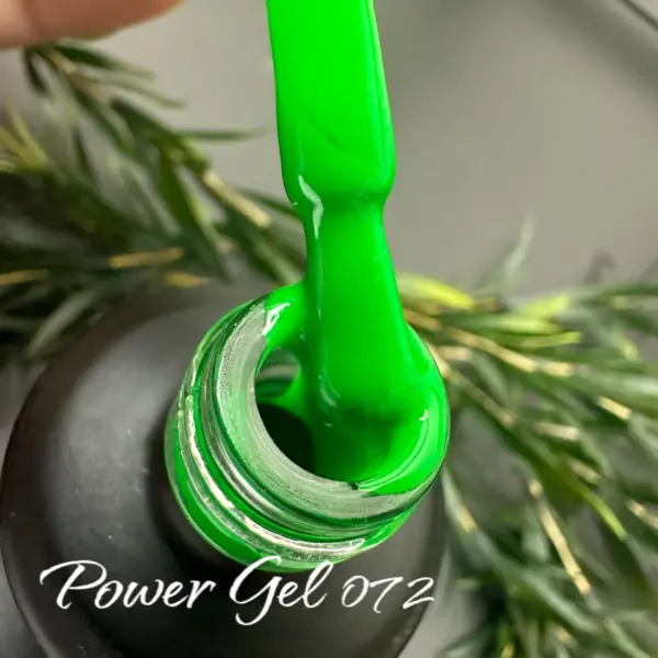 לק ג'ל Power Gel 072, לק ג'ל צבע ירוק ניאון