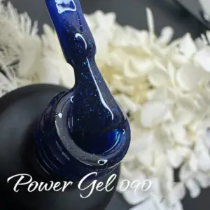 לק ג'ל Power Gel 090, לק ג'ל צבע כחול כהה עם נצנץ עדין
