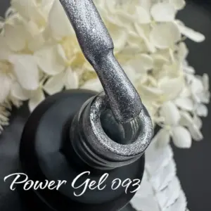 לק ג'ל Power Gel 093, לק ג'ל צבע כסוף מנצנץ