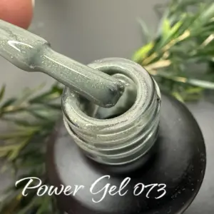 לק ג'ל Power Gel 073, לק ג'ל צבע פיסטוק עם נצנץ עדין