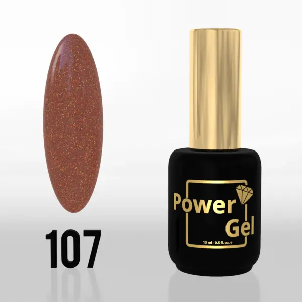 ⁦לק ג'ל Power Gel 107⁩ – תמונה ⁦3⁩