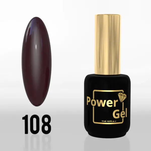 ⁦לק ג'ל Power Gel 108⁩ – תמונה ⁦4⁩