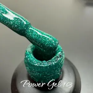 לק ג'ל Power Gel 163, לק ג'ל צבע ירוק גליטר