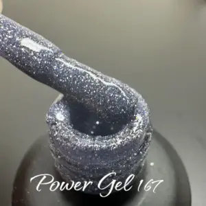 לק ג'ל Power Gel 167, לק ג'ל צבע אפור גליטר