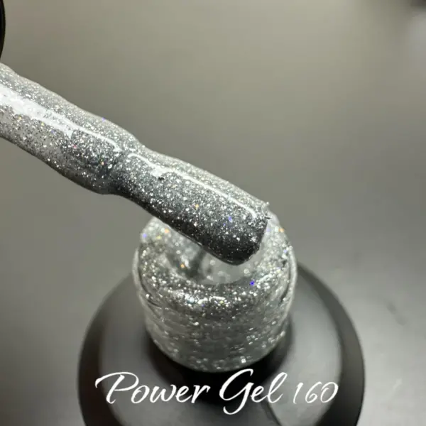 לק ג'ל Power Gel 160, לק ג'ל צבע אפור נוצץ