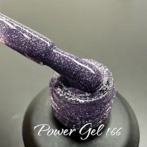 לק ג'ל Power Gel 166, לק ג'ל צבע סגול גליטר