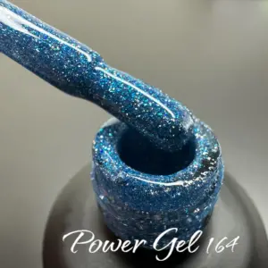 לק ג'ל Power Gel 164, לק ג'ל צבע כחול גליטר