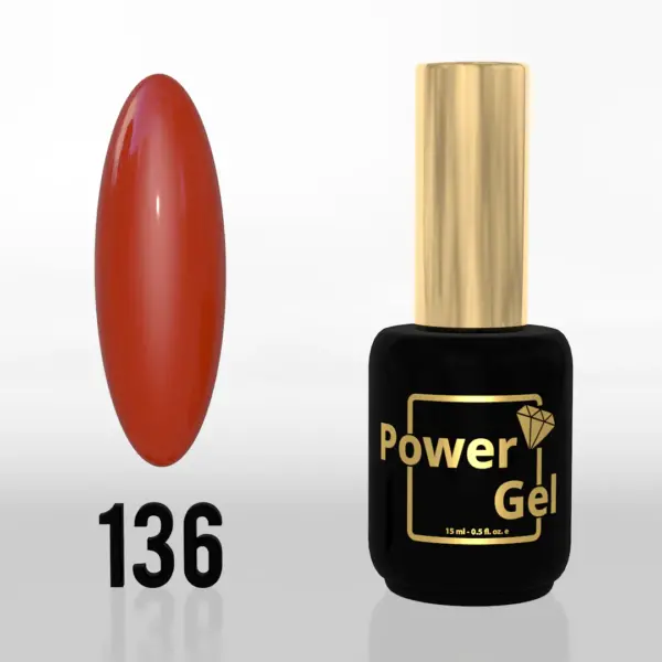 ⁦לק ג'ל Power Gel 136⁩ – תמונה ⁦2⁩