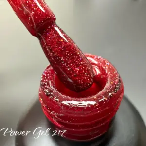 לק ג'ל Power Gel 217, לק ג'ל צבע אדום גליטר