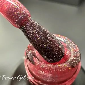 לק ג'ל Power Gel 214, לק ג'ל צבע אדום גליטר