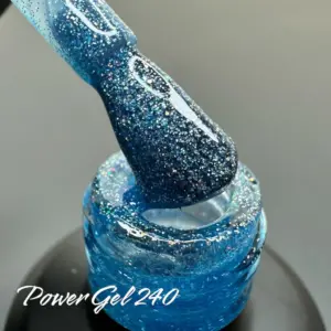 לק ג'ל Power Gel 240, לק ג'ל צבע כחול גליטר