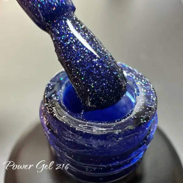 לק ג'ל Power Gel 216, לק ג'ל צבע כחול גליטר
