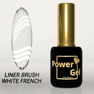 מכחול דק לבן פרנץ' Power Gel, לק ג'ל צבע לבן דק