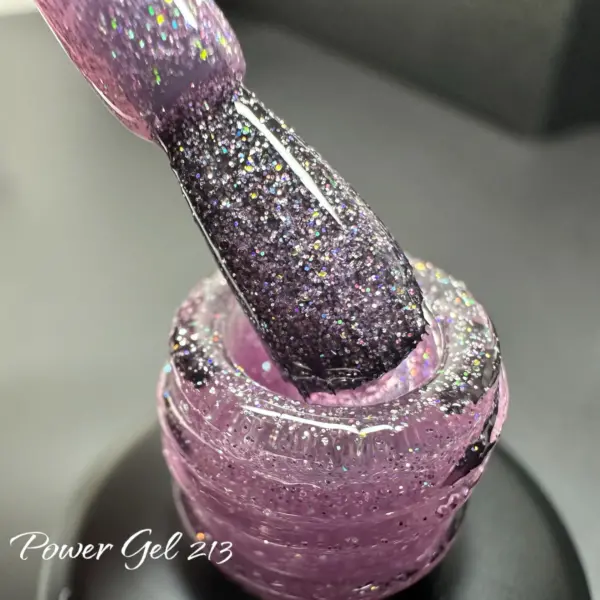 לק ג'ל Power Gel 213, לק ג'ל צבע ורוד גליטר