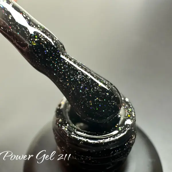 לק ג'ל Power Gel 211, לק ג'ל צבע שחור גליטר